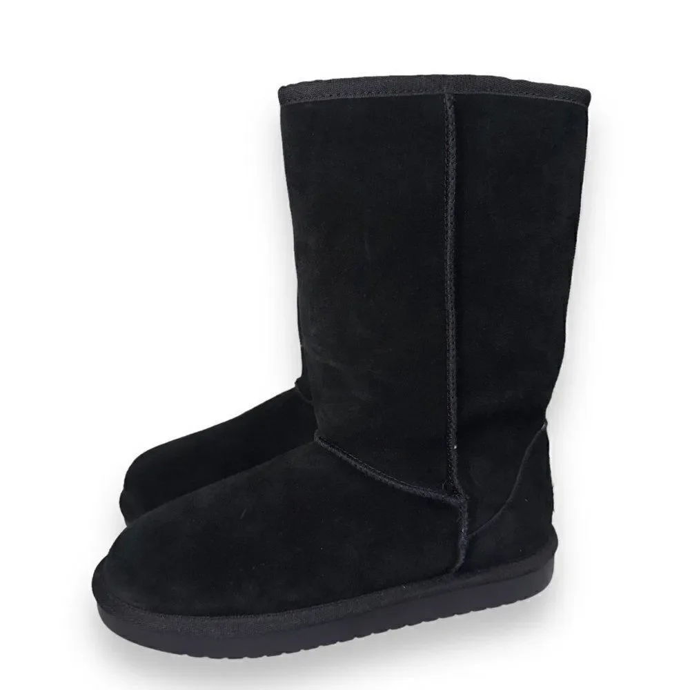 Koolaburra by UGG Koola Tall Boots Black Suede‎ 1020172 Youth 5 Women's 6
